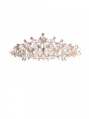 Rhinestone Girls Tiara with Pink Accents - Style 336