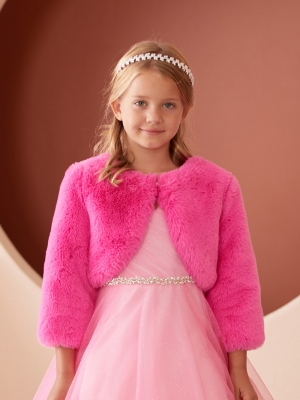 Hot Pink Faux Fur Jacket - Style 7914