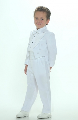 Boys Tuxedo With Tails WHITE COLOR