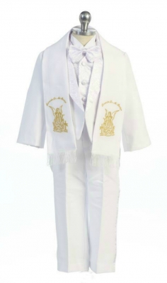 Boys Suit Style TX102- 5 Piece Tuxedo Set with Image of the Guardian Angel