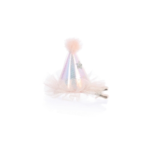 The Perfect Blush Starry Tulle Party Hat with Hair Pin