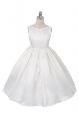 Ivory Sleeveless Classic Pleated Dress