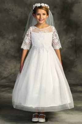 White Cording Lace Waterfall Dress