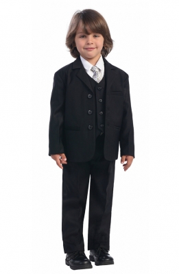 Boys 5 Piece Suit Set Style 3710 - BLACK