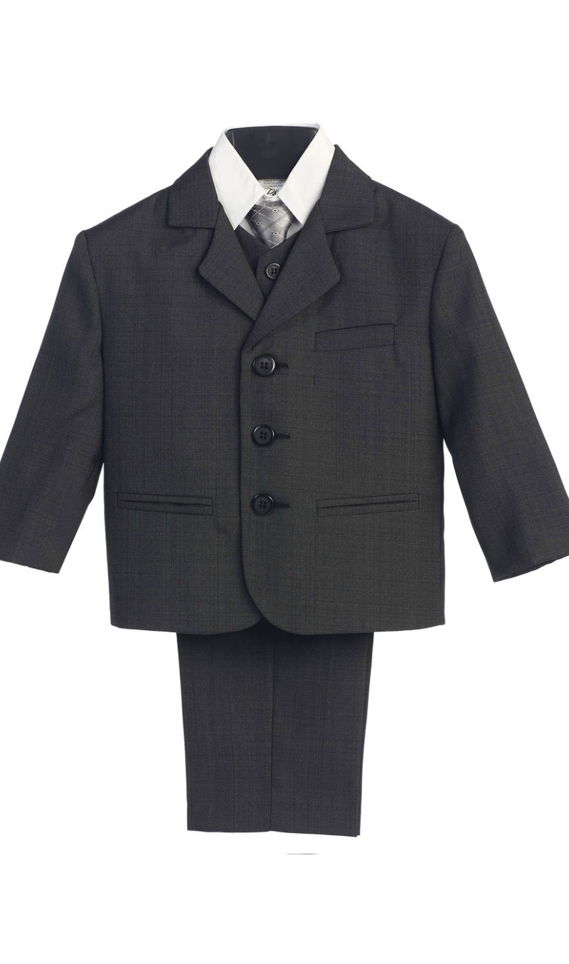 Boys 5 Piece Suit Set Style 3710 - DARK GRAY