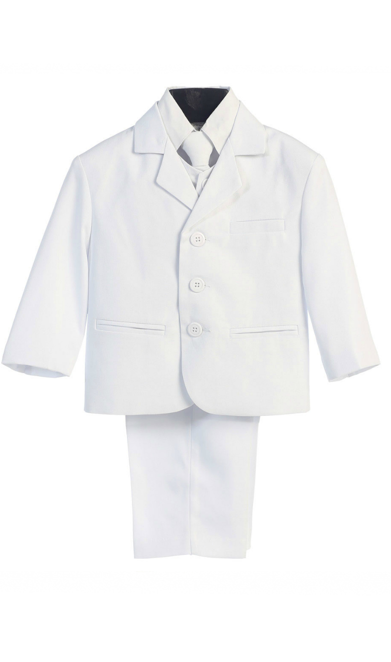 Boys 5 Piece Suit Set Style 3710 - WHITE