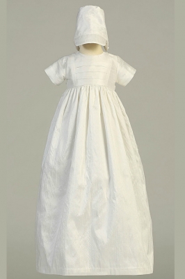 Girls Baptism Christening Gown Style JAMIE- WHITE Gown with Matching Bonnet