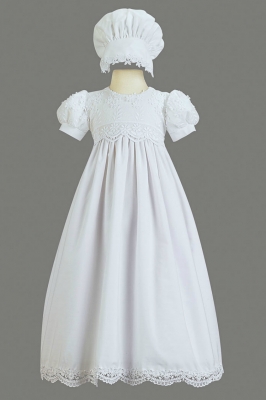 Christening-Baptism Style  Kayla- Cotton Embroidered Gown