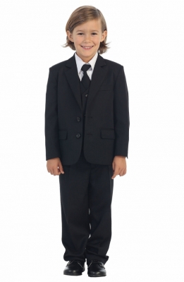 Boys Suit Style 4008- Boys 5 Piece Suit in Black