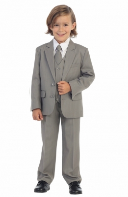 Boys Suit Style 4008- Boys 5 Piece Suit in Grey