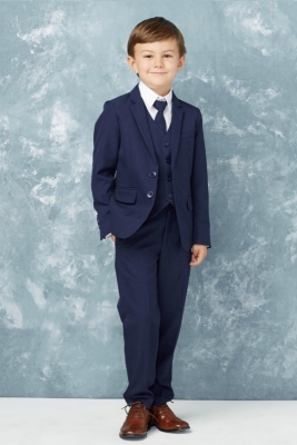 Boys Suit Style 4016 - SLIM FIT Boys 5 Piece Suit in Ink Blue