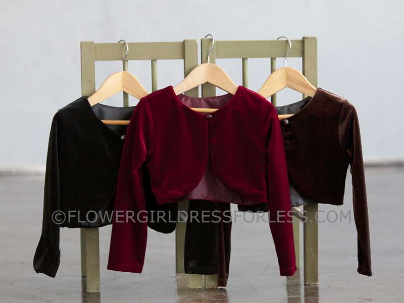 CK_825 - Girls Long Sleeve Velvet Jacket- In Choice of Color - See ...