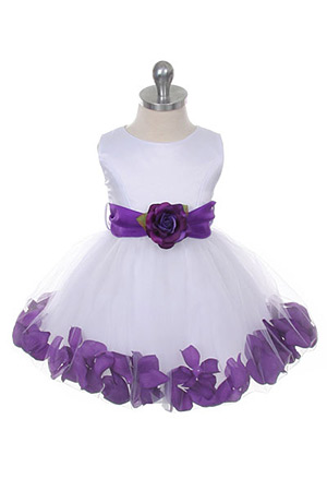 purple flower dress sash petals ivory choice dresses mb flowergirldressforless