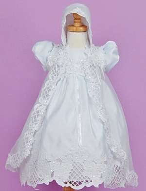 Girls Dress Style 340- WHITE Baptism and Christening Outfit Set