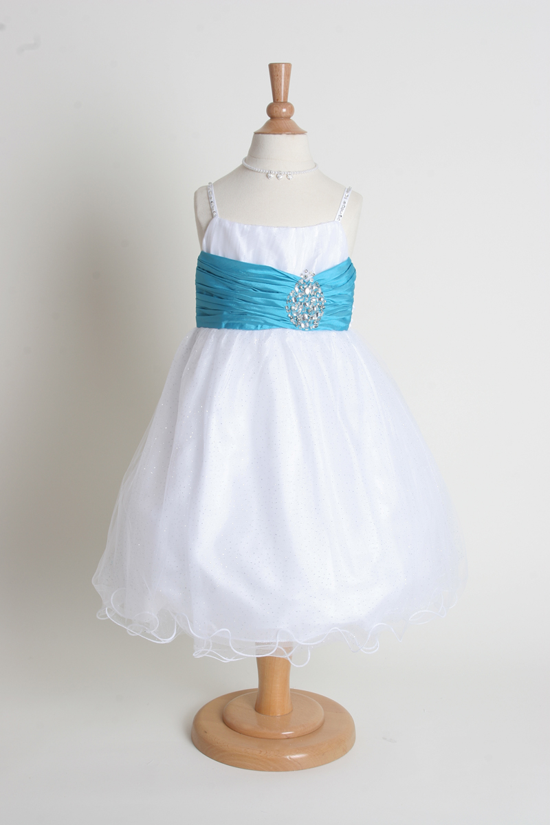 TT_5473TUR Flower Girl Dress Style 5473 Sleeveless Ribbon Sparkle