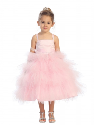 pink flower girl dresses