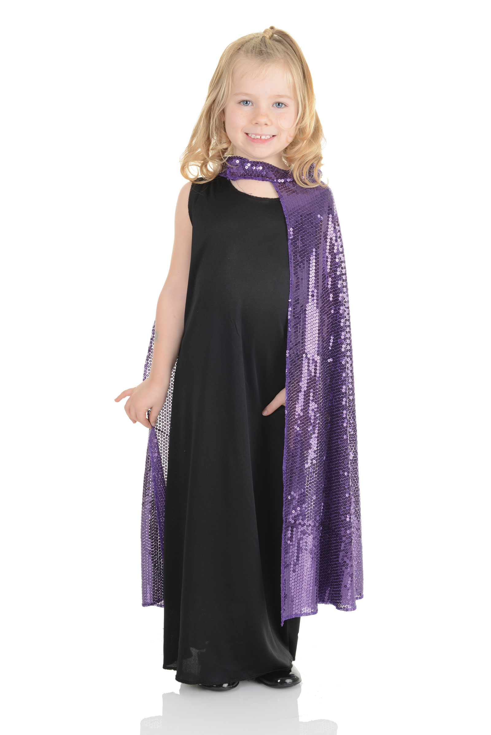 purple sequin cape