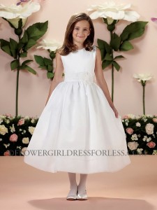 Joan Calabrese Sleeveless Satin and Organza Dress with Lace