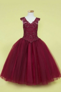 2018 Pageant Dress Style SY119 Burgundy