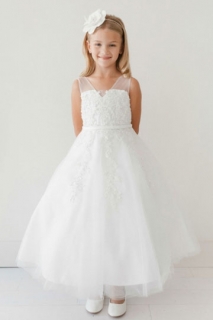 2018 Communion Dress Style 5719 Organza Dress White