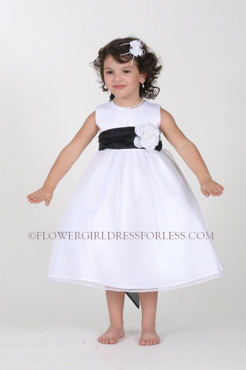 Black and White Flower Girl Dresses