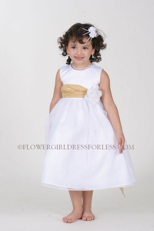 white gold flower girl dresses