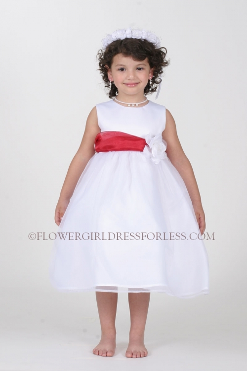 apple red flower girl dresses