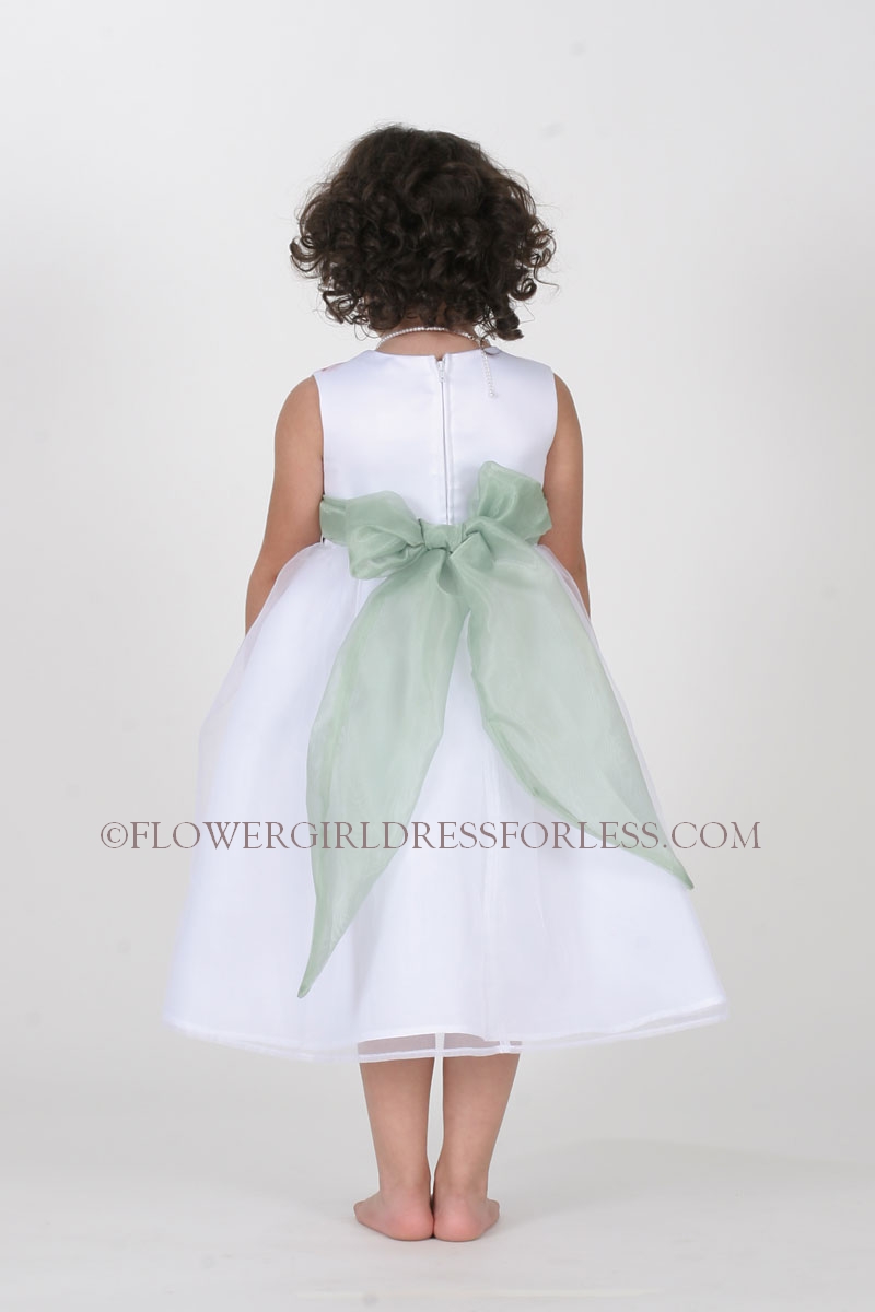 flower girl dresses with green sash