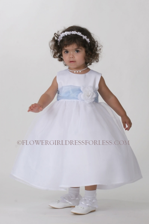light blue dress with white flowers