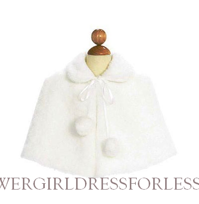 Kids Girls Faux Fur Warm Coat Crop Top Capelet Jacket Outerwear For Flower Dress 