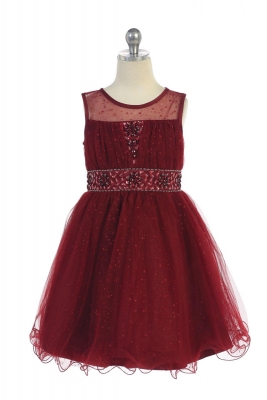 Girls Dress Style DR012- Sparkly Tulle Short Dress in Choice of Color
