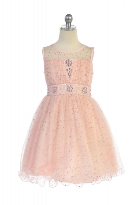 Girls Dress Style DR012- Sparkly Tulle Short Dress in Choice of Color