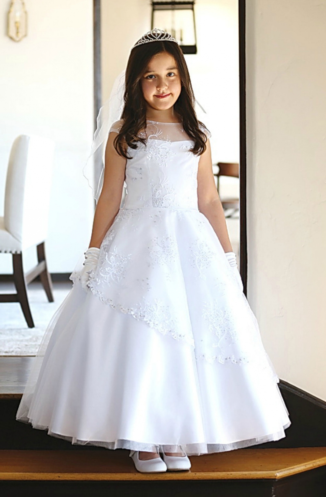 Paper Cut Pattern Festive Dress ELODIE Girls Communion Dress School Dress Size 8692-146152 with Photo Guide