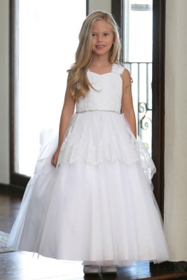 Girls Dress Style DR5209- Satin with Lace Overlay Dress in Choice of Color