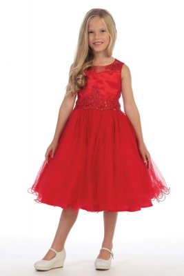 dark red flower girl dresses