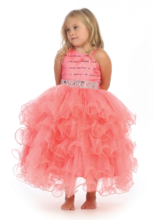 AG_DR630CO - Girls Dress Style DR630 - CORAL One Shoulder Beaded Dress with Corset Back - Angels Inc - Flower Girl Dresses - Flower Girl Dress For Less AG_DR630CO - Girls Dress Style DR630 - CORAL One Shoulder Beaded Dress with Corset Back - Angels Inc - Flower Girl Dresses - Flower Girl Dress For Less