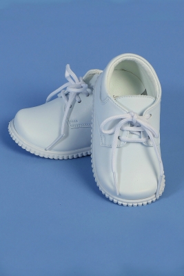 Boys Shoe Style SH710 - SALE-WHITE-Classic Leather Shoes Size 5