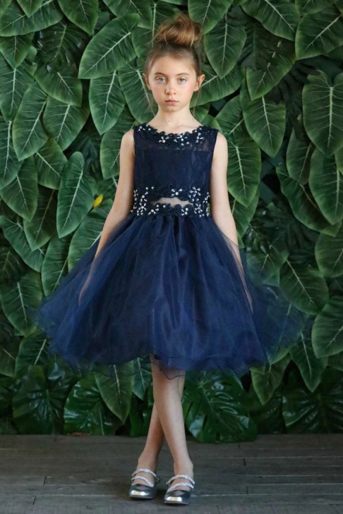 girls navy party dress