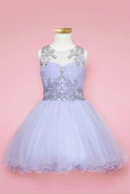 Girls Dress Style TY003 - LILAC Beautifully Beaded Short Party Dress