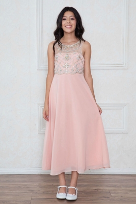 Girls Dress Style TY006 - BLUSH PINK