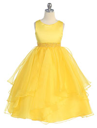 mustard yellow flower girl dress