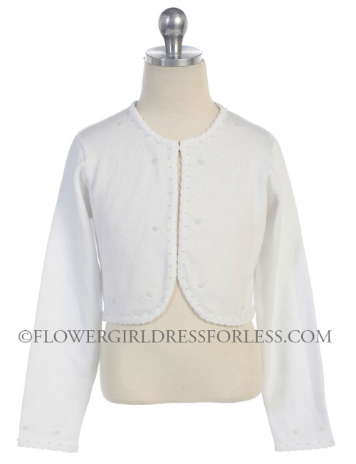 white flower girl cardigan