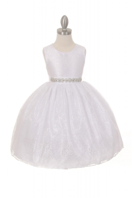 Girls Dress Style 1132BT - WHITE Taffeta and Lace CREATE YOUR OWN DRESS