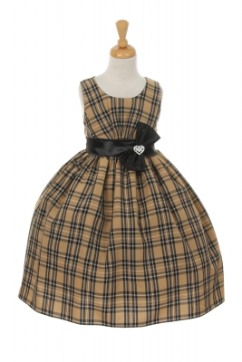 Girls Dress Style 1168 - Tartan Plaid Dress with Front Bow in Choice of Color