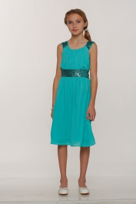 SALE JADE Sleeveless Chiffon and Sequin Dress with Cross Back