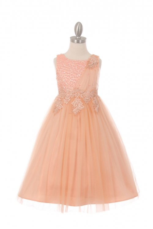 light orange flower girl dresses
