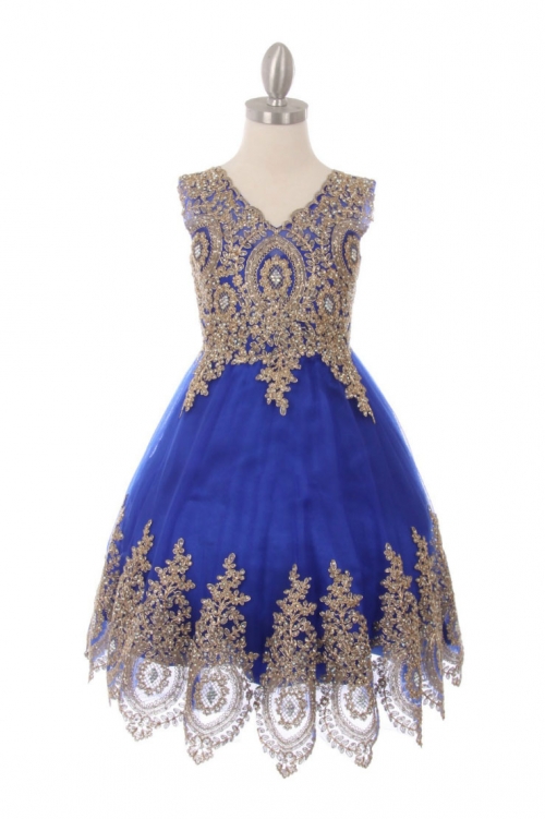 royal blue and gold dress short