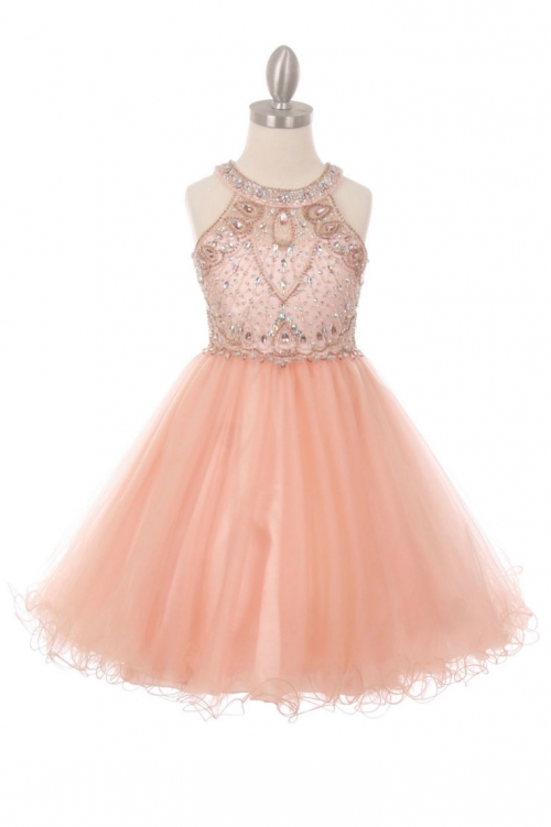 CC_5022BL - Girls Dress Style 5022 - Sleeveless Embellished Short Party  Dress in Blush - Cinderella Couture - Flower Girl Dresses - Flower Girl  Dress For Less
