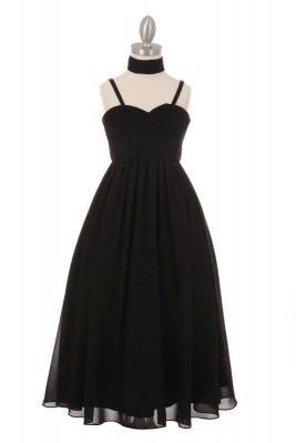 Girls Dress Style 5024 - Crepe Dress in Black