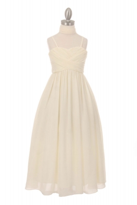 Girls Dress Style 5024 - Crepe Dress in Ivory